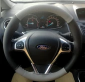 DİKİŞLİ DİREKSİYON KILIFI SİYAH DERİ GRİ DERİ SİYAH DİKİŞLİ F.ORD CURRİER İÇİN thumbnail 1