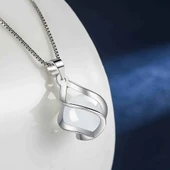 Modasteps 925 ayar gümüş Akik doğal taşlı inci kolye - 3