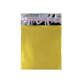 20x25 cm Altın Renk Bantlı Lüks Metalize Hediyelik Poşet (50 Adet) - 3