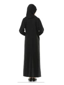 İhvan 5008-1 Siyah Pratik Kendinden Örtülü Namaz Elbisesi - 2