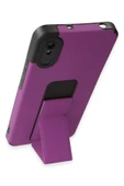 Xiaomi Redmi 9A Kılıf Mega Standlı Silikon - Mor - 3