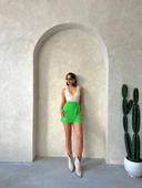 Kapaklı şort etek yeşil s24901 - 2