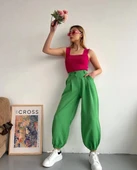 Şalvar pantolon yeşil s23202 thumbnail 2