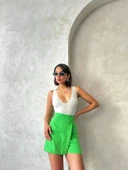 Kapaklı şort etek yeşil s24901 thumbnail 5