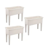 Omnipazar SO-AB03 Ayaklı Bahçe Yetiştirme Saksı 60 Lt Kirli Beyaz 3 Adet thumbnail 1