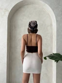 Önü büzgülü etek bej s24222 thumbnail 4