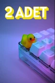 (2 ADET) Ducky Keycap  Sevimli Sarı Ördek Klavye Tuşu Dekoratif Tuş Mekanik Klavye Uyumlu - 1