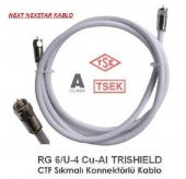 Next RG6 U4 Sıkmalı Konnektörlü Uydu Anten Kablosu - 25 Metre - 1