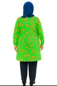 Yeşil Zemin Üzerine Sarı Yaprak Desenli Tunik - 2