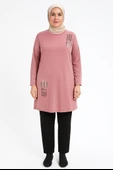 Nakış Detaylı Pudra Renk Tunik - 1