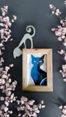 Bkh Kedi Detaylı Ahşap Tasarım Çerçeve - 2