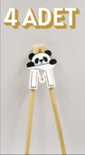 Panda Çubuk Yardımcı Aparatı (4’lü Set) Çocuk & Yetişkin İçin 3D Chopstick Eğitici Klips - 1