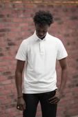 Regular Fit Likralı Kendinden Çizgili Polo Yaka T-Shirt thumbnail 8