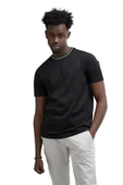 Sıfır Yaka Merserize Pamuklu İnce Kumaş Regular Fit T-Shirt - 1