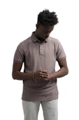 Regular Fit Likralı Kendinden Çizgili Polo Yaka T-Shirt thumbnail 1