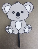 Koala Pasta Süsü 15 cm Sevimli Hayvan Figürü Doğum Günü Baby Shower Parti Masa Aksesuarı thumbnail 1