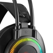 RAMPAGE RM-K27 X-JAMMER RAINBOW LEDLİ PC USB 3.5M PS4-XBOX-MOBILE GAMING OYUNCU MİKROFONLU KULAKLIK RAMPAGE - 2