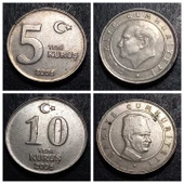 Escoines Koleksiyon 39963687c687ad00af 2005/2006/2007/2008 5-10 Yeni Kuruş Tam Set Eski Madeni Para - 4