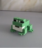 Minecraft Tarzı Dekoratif Kurbağa Figürü Piksel Tasarım Mini Oyuncak 3D Model Biblo - 1
