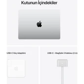 MacBook M1 Pro Çip 16GB 1TB SSD macOS 14" QHD Taşınabilir Bilgisayar Gümüş MKGT3TU/A thumbnail 11
