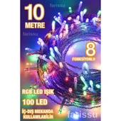 ALASKA 10 Metre RGB LED Peri Işıkları - 100 LED - 8 Fonksiyonlu (İç/Dış Mekan) - 1