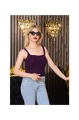Kadın Kırmızı Fit Askılı Triko Crop Bluz – Yazlık Basic Şıklık thumbnail 6