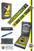 Fenerbahçe Orijinal Sen Çok Yaşa Fenerbahçe Atkı  Hybrit Tükenmez Kalem Set Kanarya Baskı Ahşap Kutu thumbnail 1