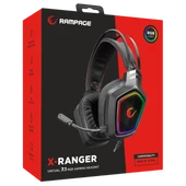 RAMPAGE X-RANGER SİYAH 7.1 SURROUND SOUND SYSTEM RGB LEDLİ MİKROFONLU OYUNCU KULAKLIĞI RAMPAGE - 6