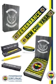 Fenerbahçe Orijinal Sen Çok Yaşa Fenerbahçe Saten Atkı + Uçlu Kalem + Bileklik Set Hediye Ahşap Kutu - 1