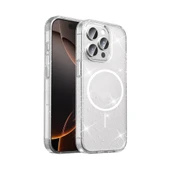 iPhone 15 Pro Kılıf Kablosuz Şarj Özellikli Parlayan Simli Saydam Renkli Maris Kapak thumbnail 1