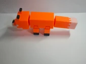 Minecraft Tarzı Tilki Oyuncak  Bloklu Yapı Seti Koleksiyonluk Hediye Dekoratif Figür 16cm - 1