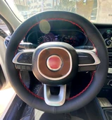 DİKİŞLİ DİREKSİYON KILIFI SİYAH DERİ KIRMIZI DİKİŞLİ FIAT EGEA İÇİN thumbnail 1