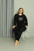 Moda Çizgi Welsoft Polar Kadın Büyük Beden Pijama Takımı 808043 - 5