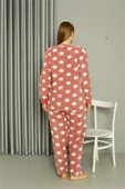 Moda Çizgi Welsoft Polar Kadın Büyük Beden Pudra Pijama Takımı 808042 thumbnail 5