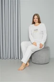 Moda Çizgi Welsoft Polar Kadın Büyük Beden Pijama Takımı 808050 thumbnail 4