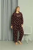 Moda Çizgi Welsoft Polar Kadın Büyük Beden Pijama Takımı 808041 - 3