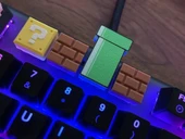 Super Mario Klavye Tuş Seti (4’lü)  Soru Bloğu, Boru ve Tuğla  Mekanik Klavye Uyumlu Keycap - 1