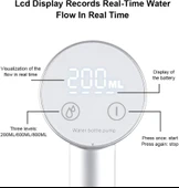 lifcasual Su Miktarı Seçimli O atik Su Sebili USB Şarjlı Evrensel Galon Şişeler için Elektrikli Katlanabilir Su Pompası Siyah thumbnail 3