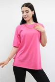 Moda Çizgi Zincir Aksesuarlı Tshirt Pembe - 2