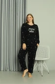 Moda Çizgi Welsoft Polar Kadın Büyük Beden Pijama Takımı 808043 - 3