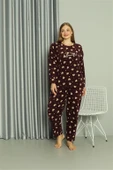 Moda Çizgi Welsoft Polar Kadın Büyük Beden Pijama Takımı 808041 - 2