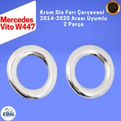 Mercedes Vito W447 Krom Sis Farı Çerçevesi 2 Parça 2014-2020 Paslanmaz Çelik thumbnail 3