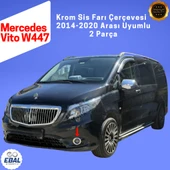 Mercedes Vito W447 Krom Sis Farı Çerçevesi 2 Parça 2014-2020 Paslanmaz Çelik thumbnail 4