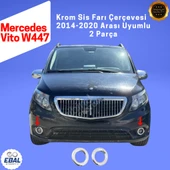 Mercedes Vito W447 Krom Sis Farı Çerçevesi 2 Parça 2014-2020 Paslanmaz Çelik thumbnail 1