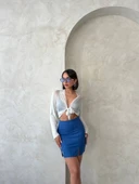 Çift yırtmaçlı etek indigo s25910 thumbnail 3