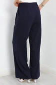 Pileli Palazzo Pantolon Lacivert thumbnail 7
