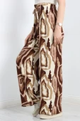 Desenli Dokuma Pantolon Kahvebej thumbnail 5