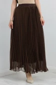 Etek Ucu Misinalı Şifon Etek Kahve thumbnail 2