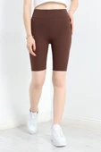 Fitilli Toparlayıcı Biker Tayt Kahve thumbnail 1