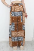 Desenli Dokuma Pantolon Kahvepetrol thumbnail 5